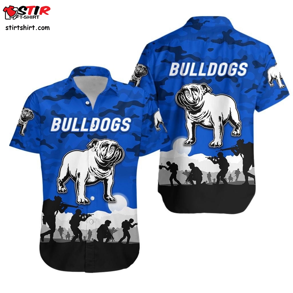 Canterbury   Bankstown Bulldogs  Hawaiian Shirt Simple Style   Blue Lt8  Hurley 