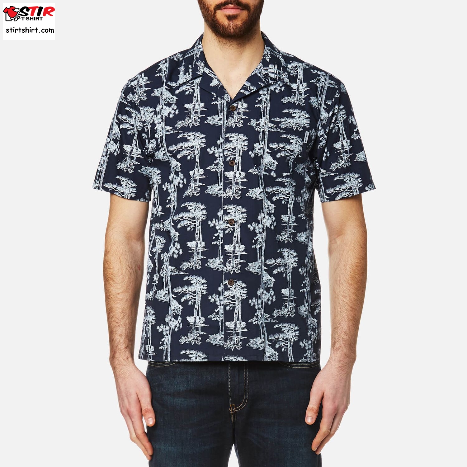 Carhartt Men_S Short Sleeve Pine Hawaii Shirt  Carhartt 