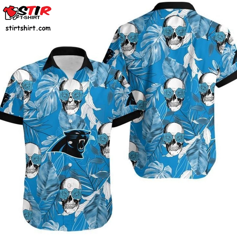 Carolina Panthers Coconut Leaves And Skulls Hawaii Shirt And Shorts Summer Collection H97  Carolina Panthers 