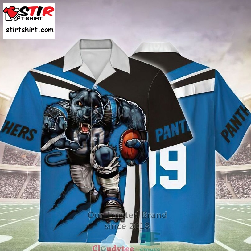 Carolina Panthers Masco Black Blue Hawaiian Shirt    Carolina Panthers 