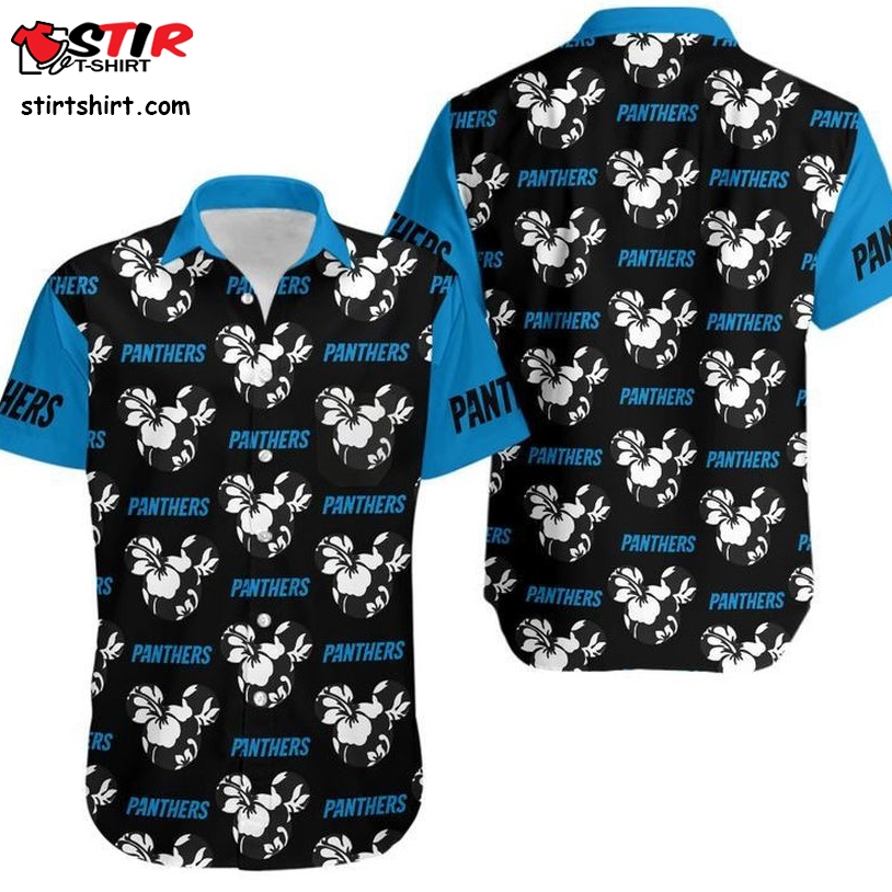Carolina Panthers Mickey And Flowers Hawaii Shirt And Shorts Summer Collection H97  Carolina Panthers 