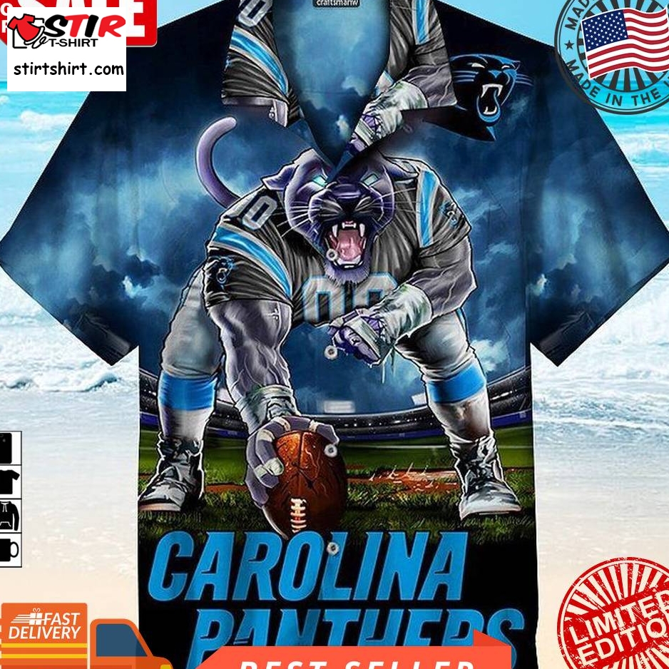 Carolina Panthers Nfl Hawaiian Graphic Print Short Sleeve Hawaiian Shirt L98  Carolina Panthers 