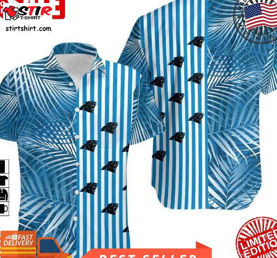 Carolina Panthers Palm Leaves And Stripes Nfl Gift For Fan Hawaii Shirt And Shorts Summer Collection 3 H97  Carolina Panthers 