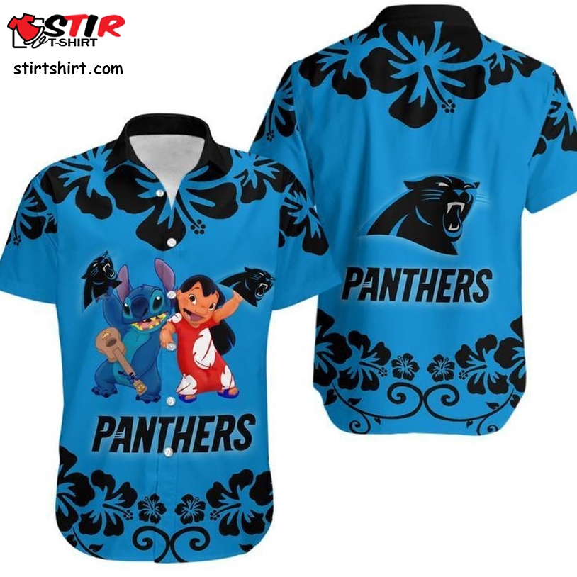 Carolina Panthers Slilo And Stitch Hawaii Shirt And Shorts Summer Collection H97  Carolina Panthers 