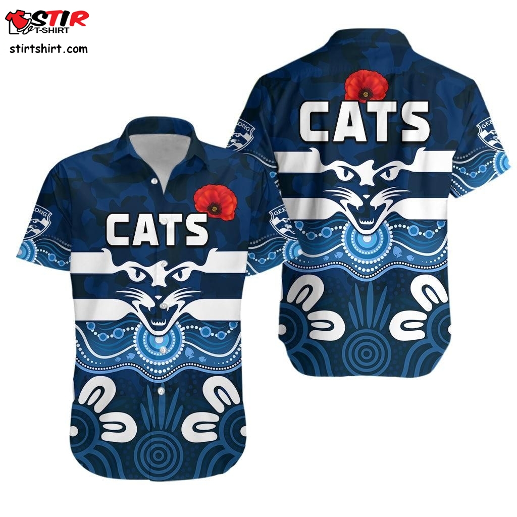 Cats  Hawaiian Shirt Geelong Football Aboriginal Poppy Lt13  Hurley 