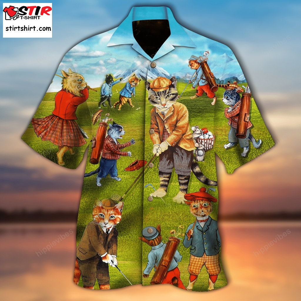 Cats That What I Do I Play Golf And I Know Things Hawaiian Shirt