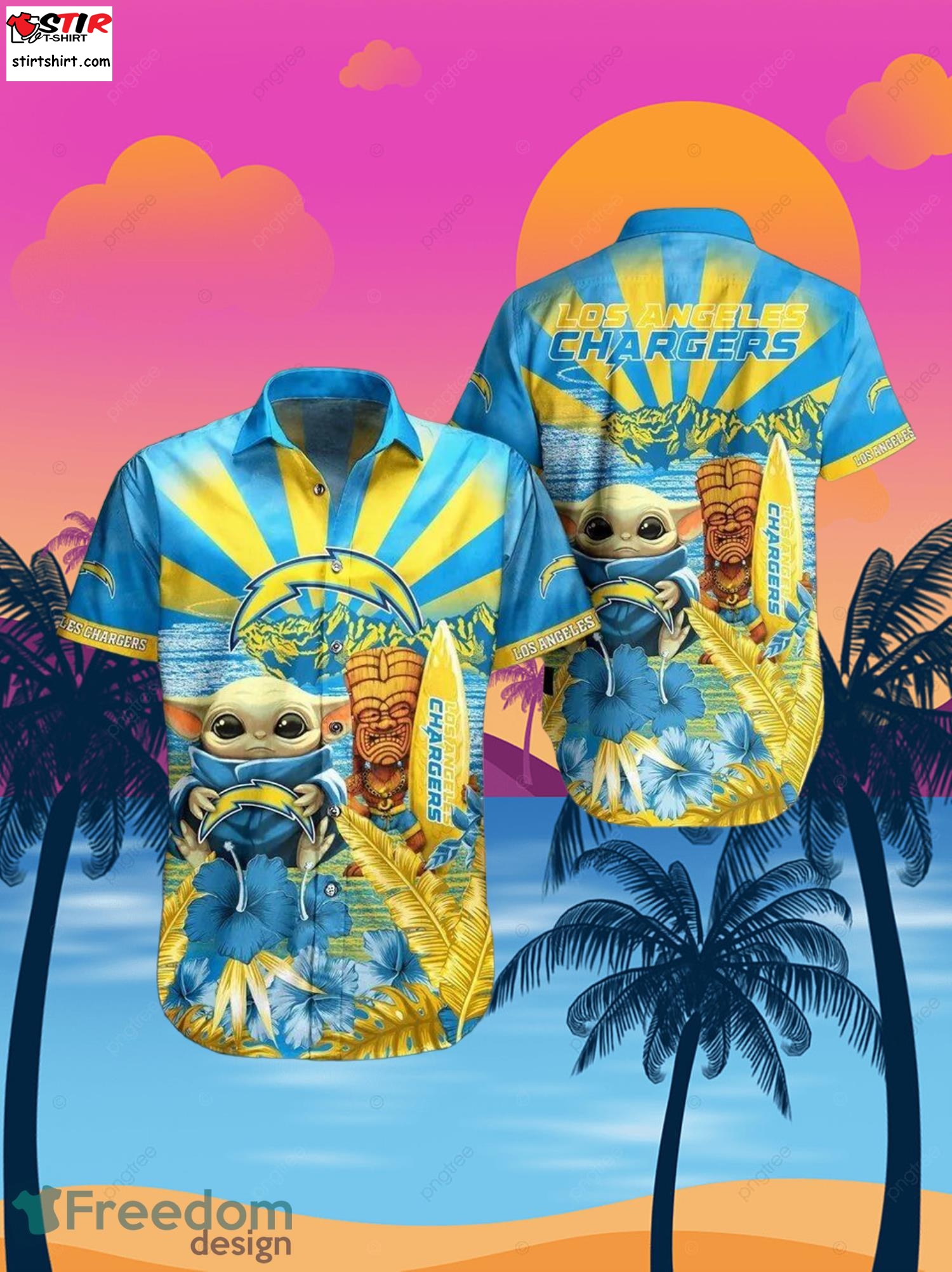Chargers Baby Yoda Star Wars Beach Summer Hawaiian Shirt Full Over Print