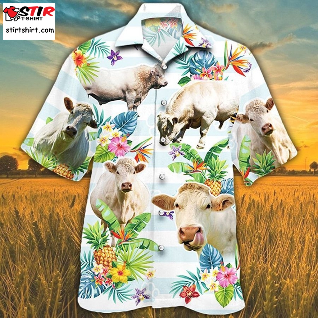 Charolais Tropical Flower Hawaiian Shirt