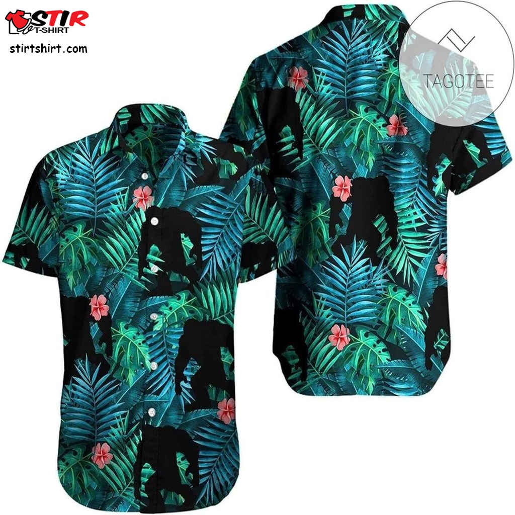 Check Out This Awesome Men Summer Vacation Beach Hawaiian Floral Bigfoot Short Sleeve Casual Button  Rhude 