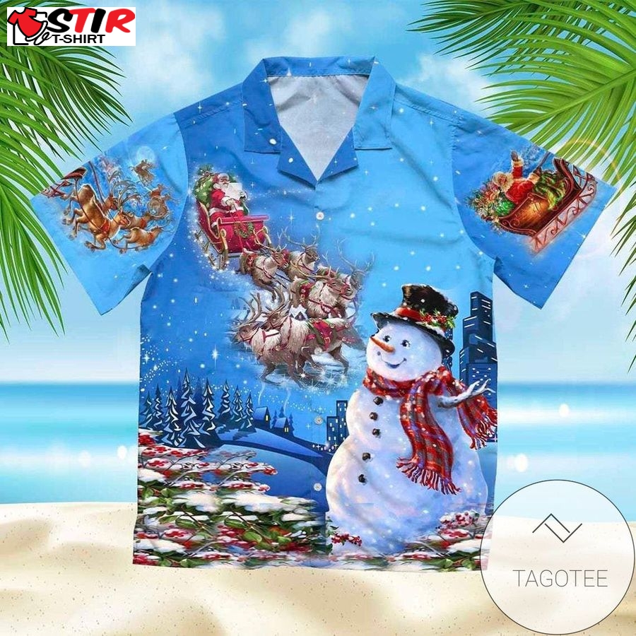 Check Out This Awesome Santa Clauss Reindeer Funny Snowman Christmas Hawaiian Aloha Shirts