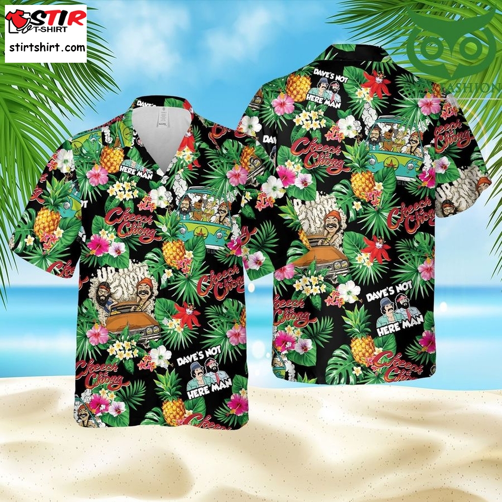 Cheech And Chong Pineapple Green Tropical Summer Beach Hawaii Style Hawaiian Summer Outfit  s Green