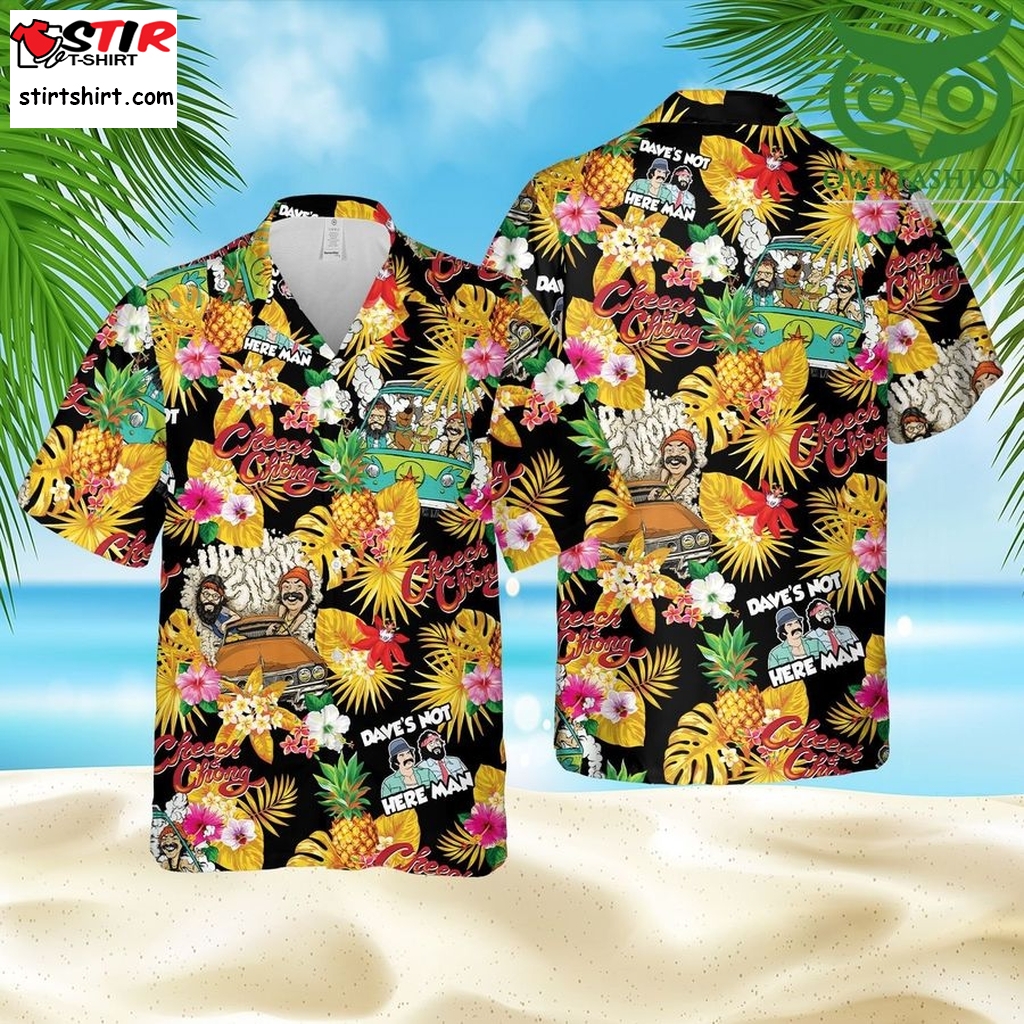 Cheech And Chong Pineapple Tropical Summer Beach Hawaii Style Hawaiian Summer Outfit  Tommy Chong 