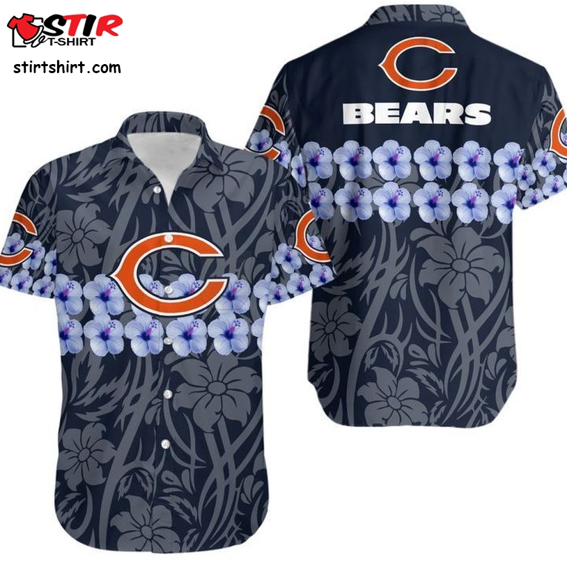 Chicago Bears Flower And Logo Hawaii Shirt And Shorts Summer Collection H97  Chicago Bears 