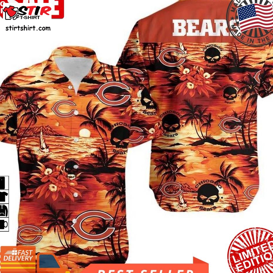 Nfl Chicago Bears With Louis Vuitton Logo Blue And Orange Hawaiian Shirt -  StirTshirt