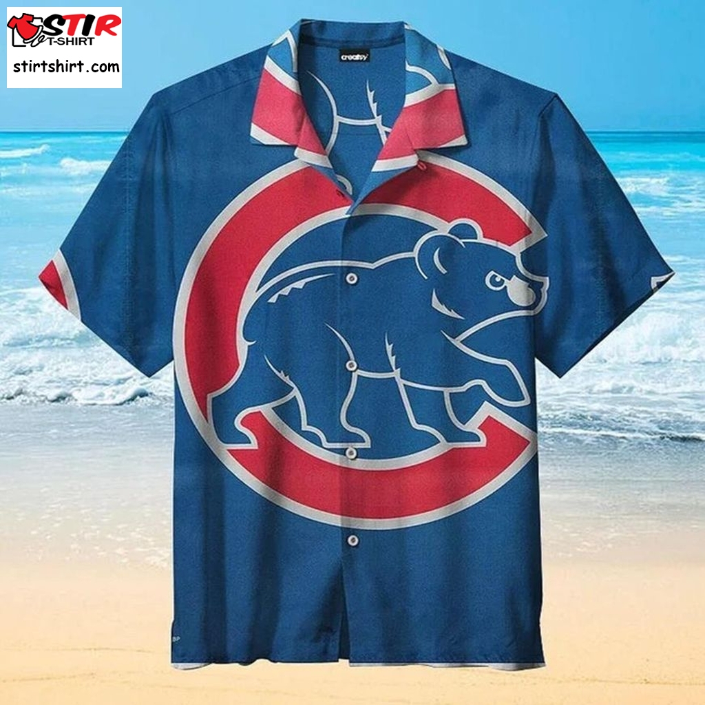 Chicago Cubs Red Blue Logo Hawaiian Shirt s Red - StirTshirt