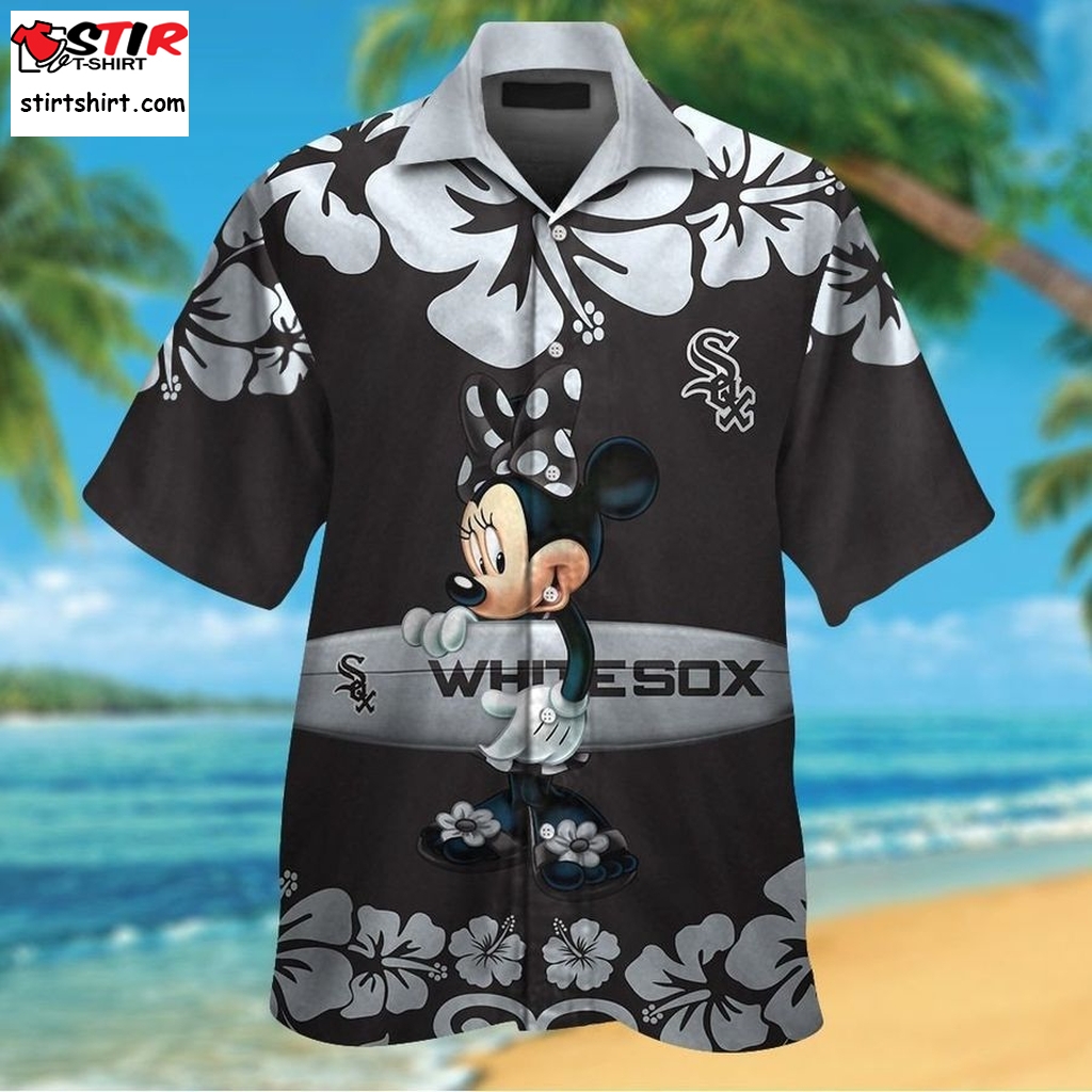 Chicago White Sox Minnie Mouse Short Sleeve Button Up Tropical Aloha Hawaiian Shirts For Men Women