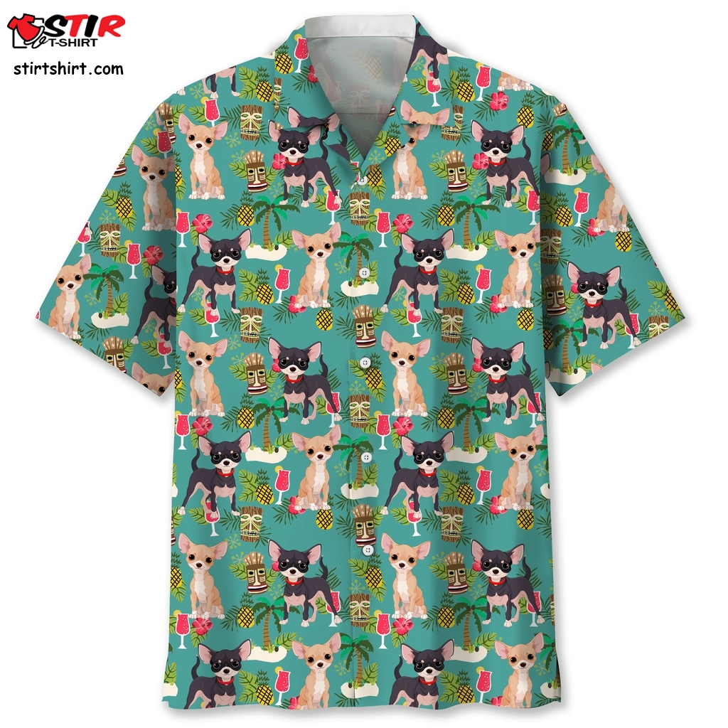Chihuahua Hawaiian Beach Shirt  90's 