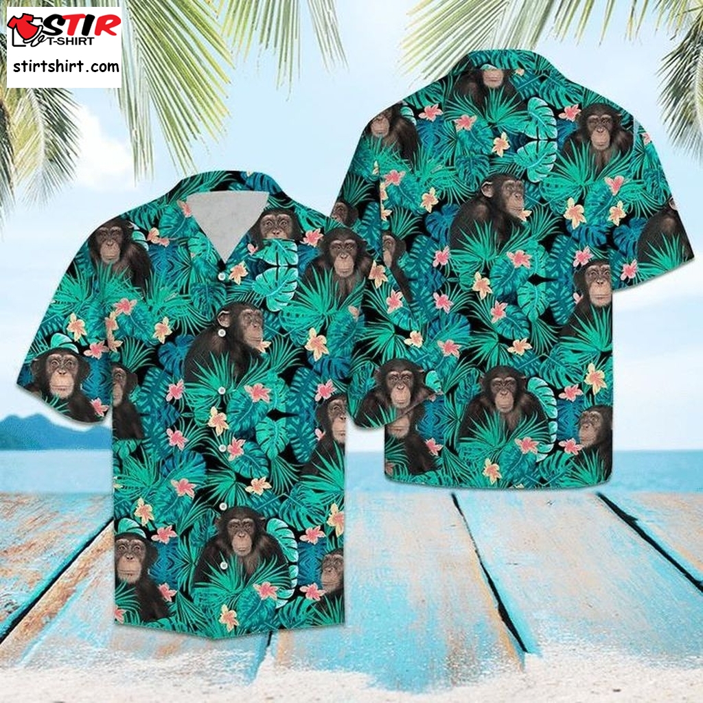 Chimpanzee Hawaiian Shirt Pre11095, Gun Hawaiian Shirts, Gift Shirts, Graphic Tee  Gun s