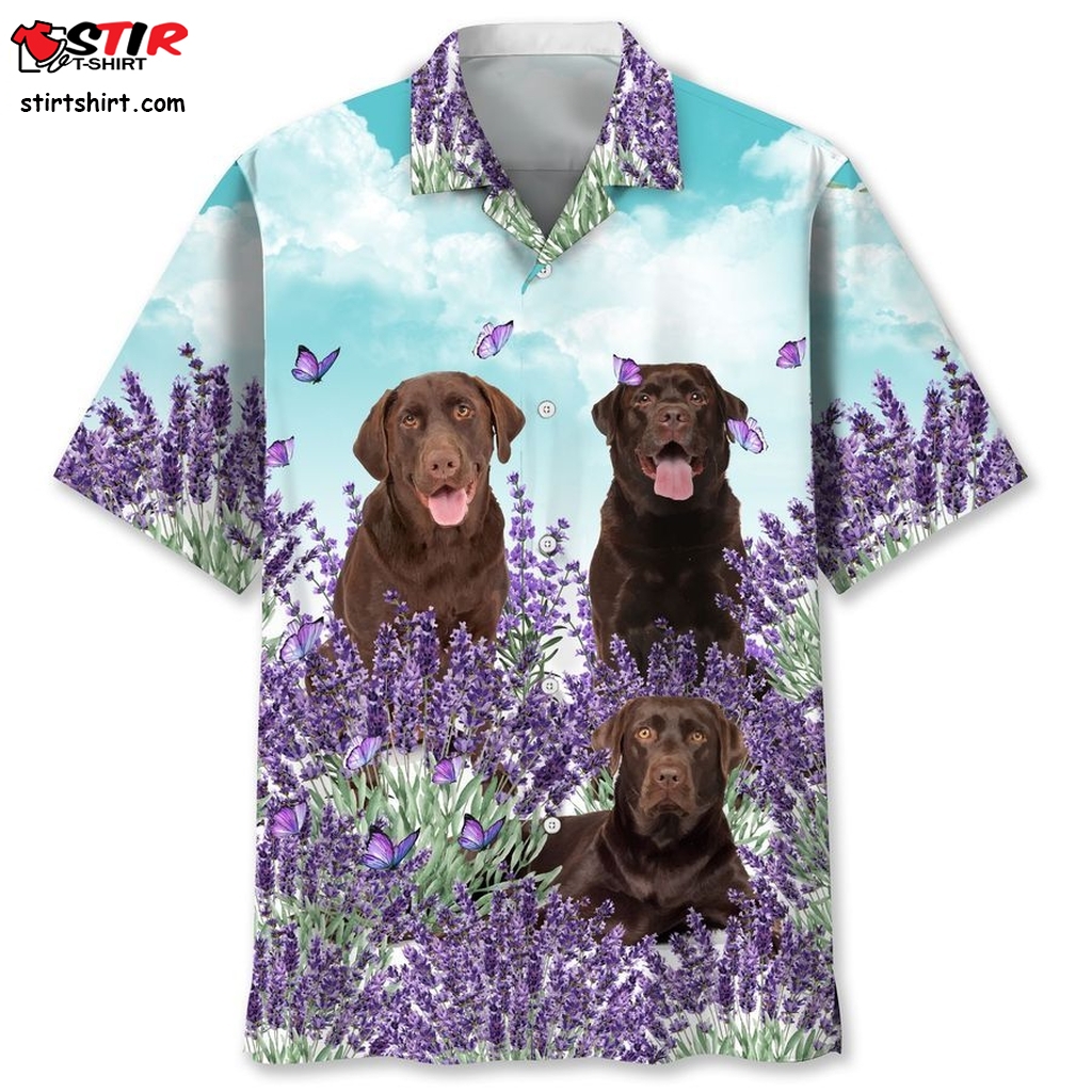 Chocolate Labrador Lavender Hawaiian Shirt  Ysl 