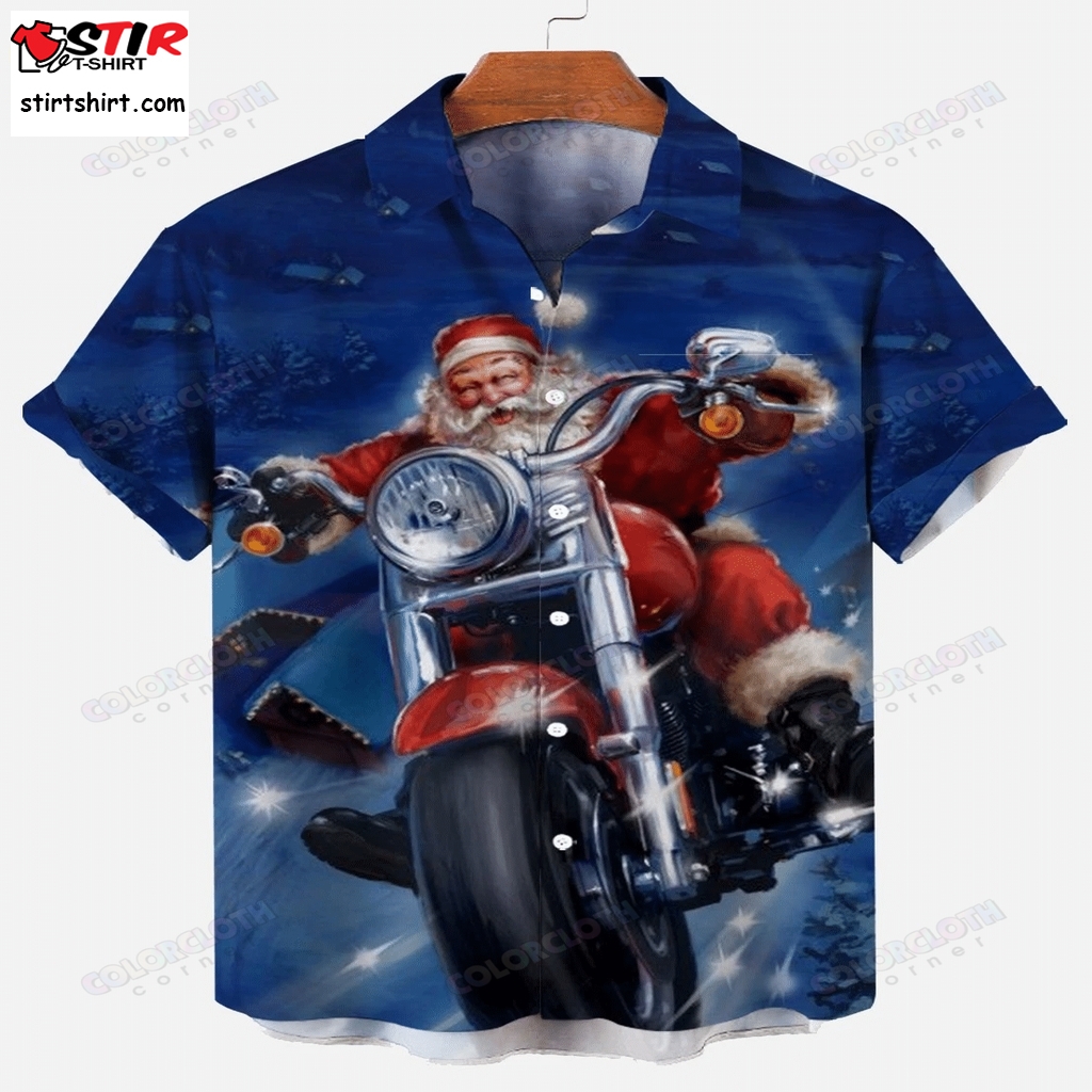 Christmas Santa Riding Motorcyle Hawaiian Shirt Tv057833  Christmas  Tommy Bahama
