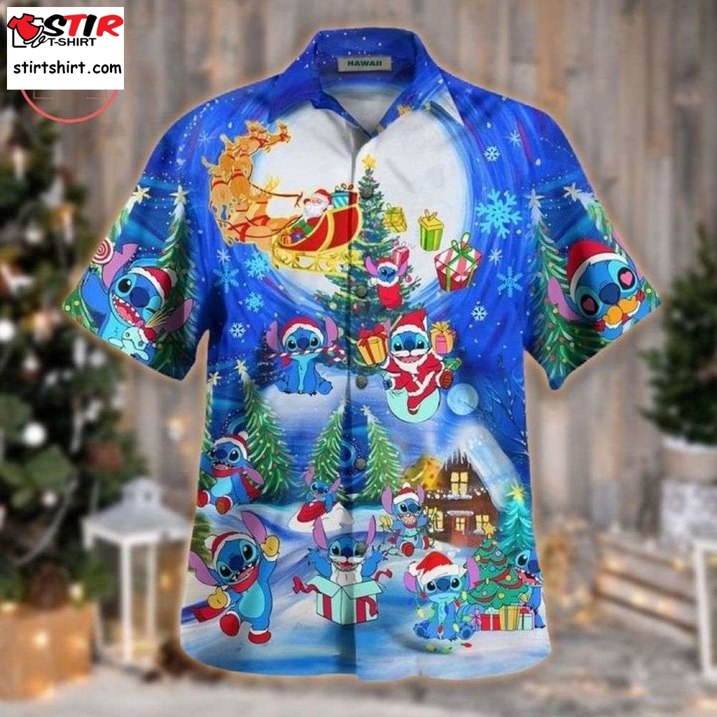 Christmas Sky Stitch Hawaiian Shirt  Disney Stitch 