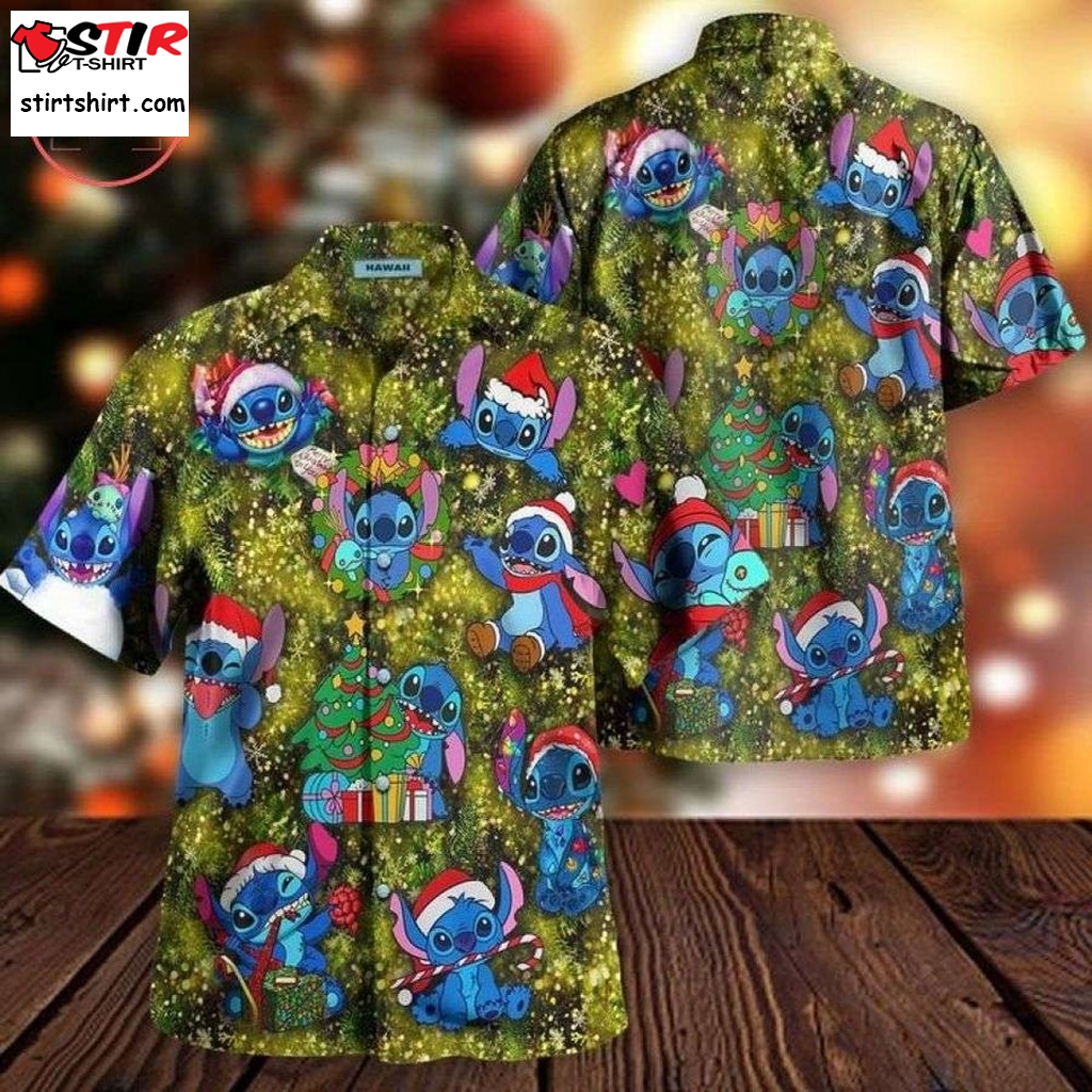 Christmas Tree Stitch Hawaiian Shirt  Disney Stitch 