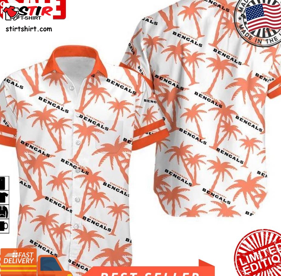 Cincinnati Bengals Coconut Tree Nfl Gift For Fan Hawaii Shirt And Shorts Summer Collection 5 H97  Cincinnati Bengals 