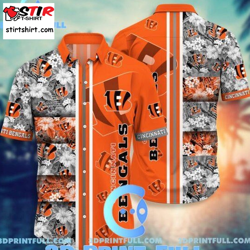 NFL Cincinnati Bengals with Louis Vuitton Logo Orange Hawaiian Shirt