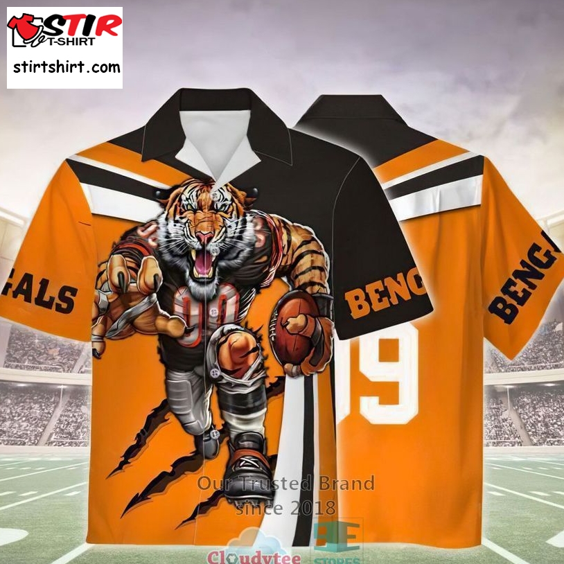 Cincinnati Bengals Mascot Orange Hawaiian Shirt    Cincinnati Bengals 