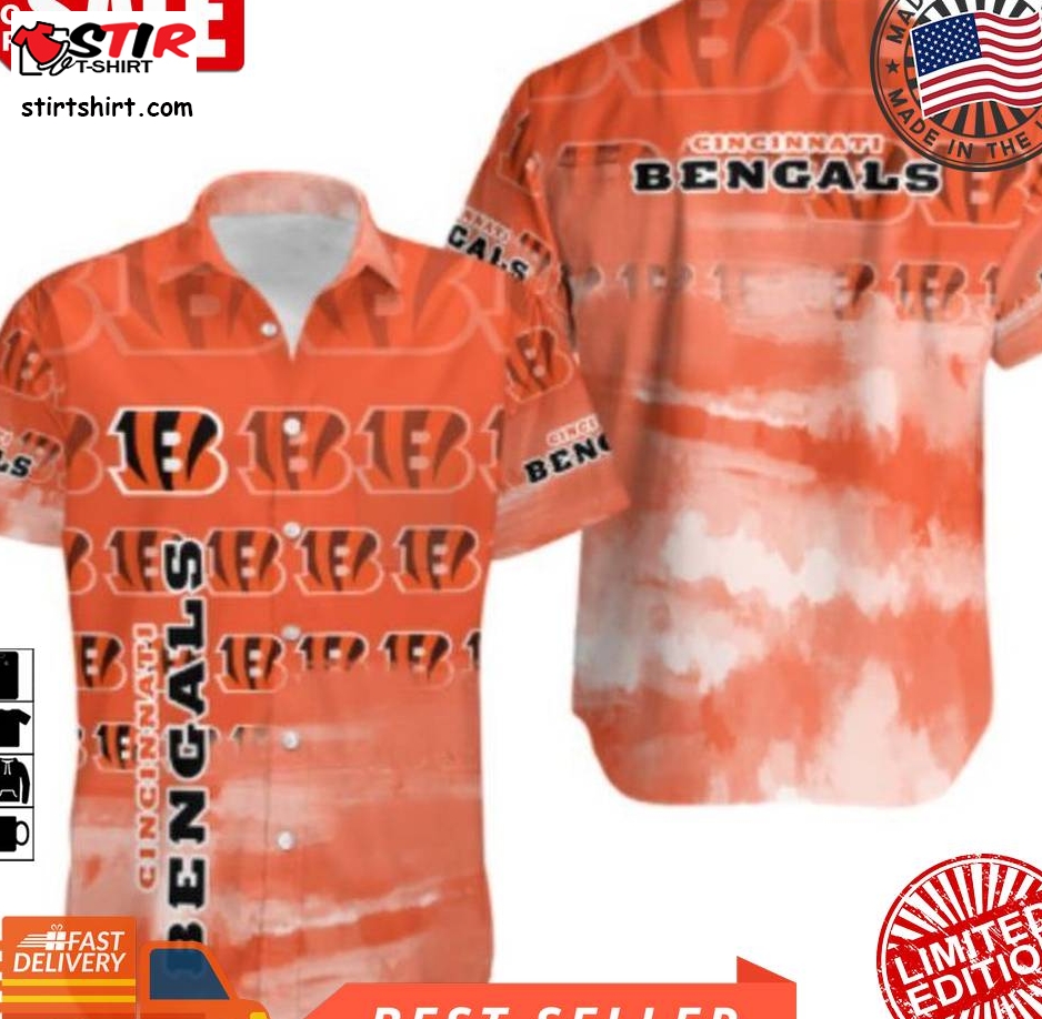 Cincinnati Bengals Nfl Gift For Fan Hawaiian Graphic Print Short Sleeve Hawaiian Shirt H97  Cincinnati Bengals 