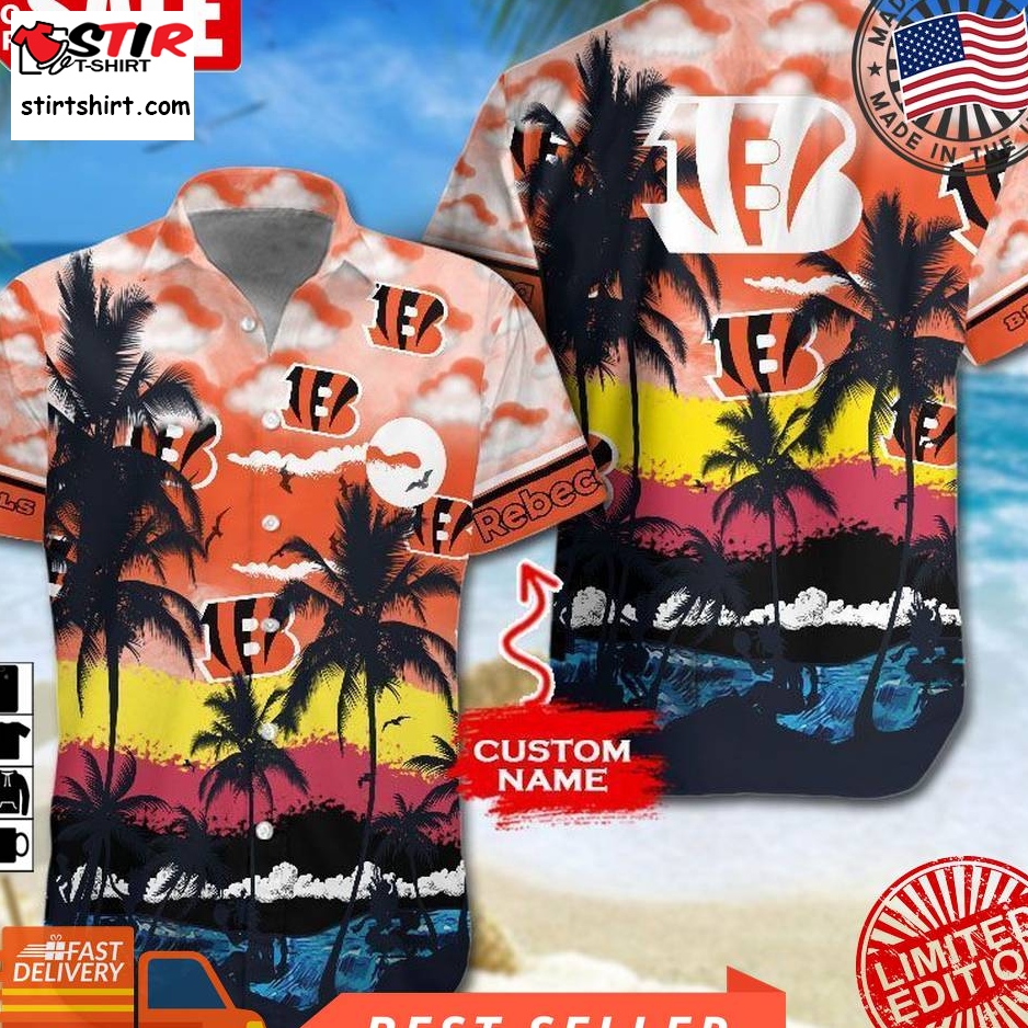 Cincinnati Bengals Nfl Gift For Fan Personalized Hawaiian Graphic Print Short Sleeve Hawaiian Shirt H97  Cincinnati Bengals 
