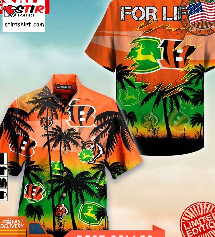 Cincinnati Bengals Nfl John Deere For Life Hawaiian Shirt  Cincinnati Bengals 