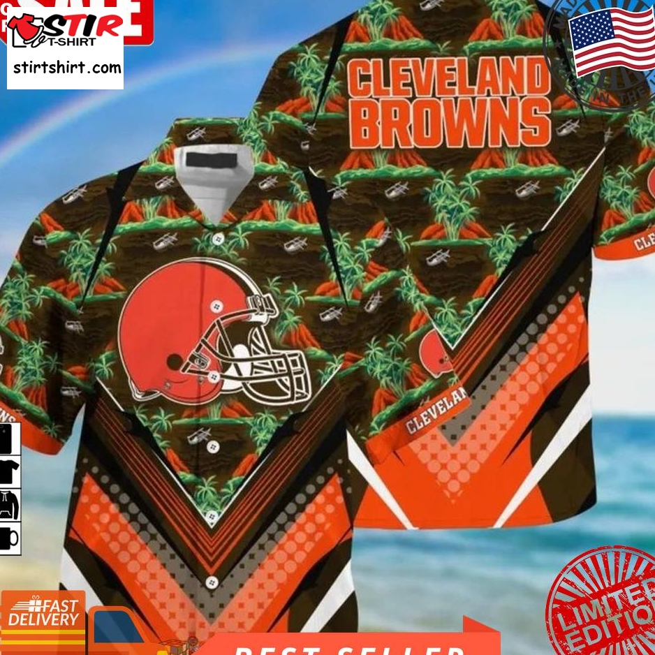 Cleveland Browns Nfl Island Palm Tree Hawaiian Shirt  Saleoff  Cleveland Browns 