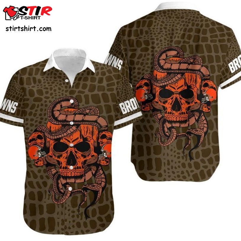 Cleveland Browns Snake And Skull Hawaii Shirt And Shorts Summer Collection H97  Cleveland Browns 