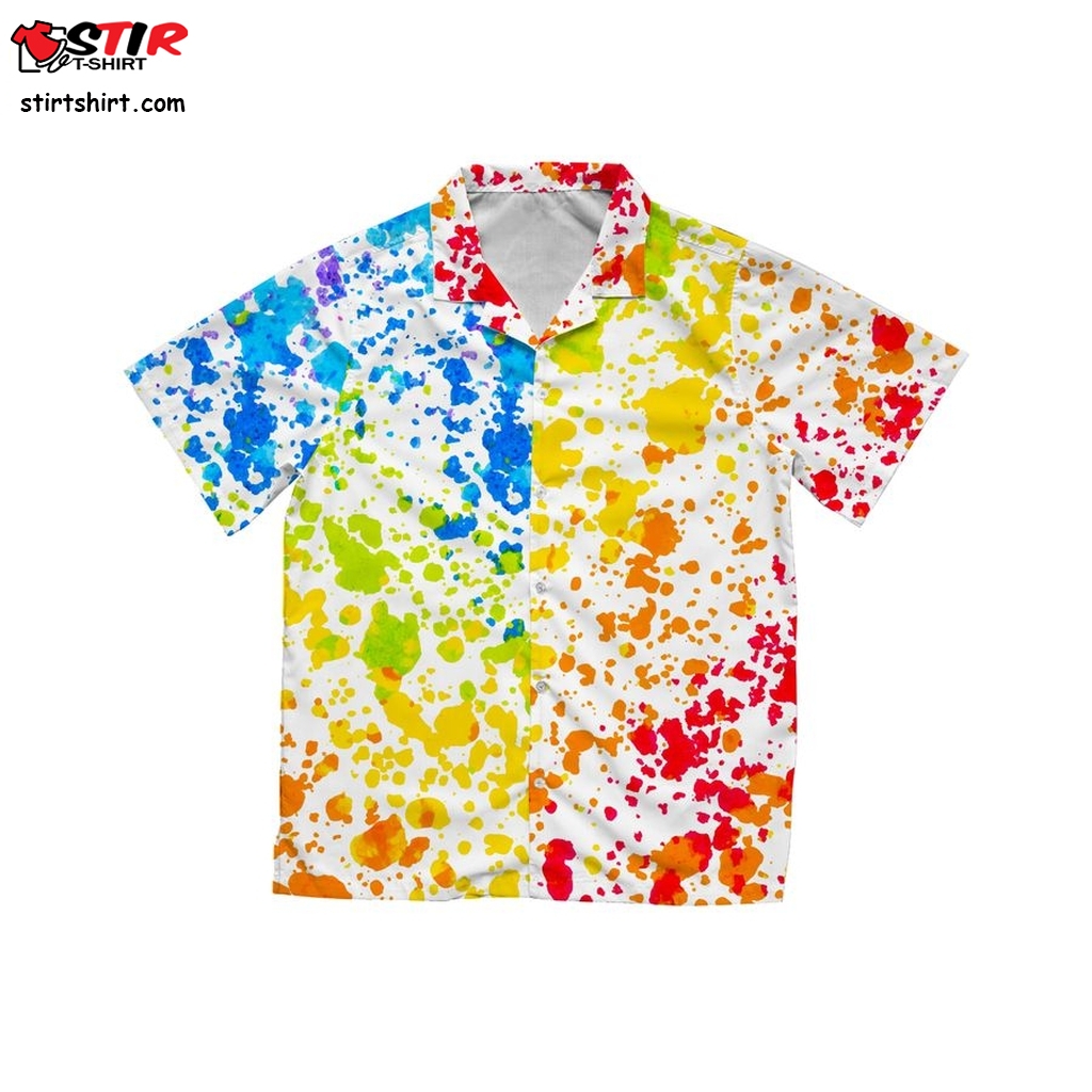 Colorful Splash Of Rainbow Hawaiian Shirt  Pride Month  Cool 