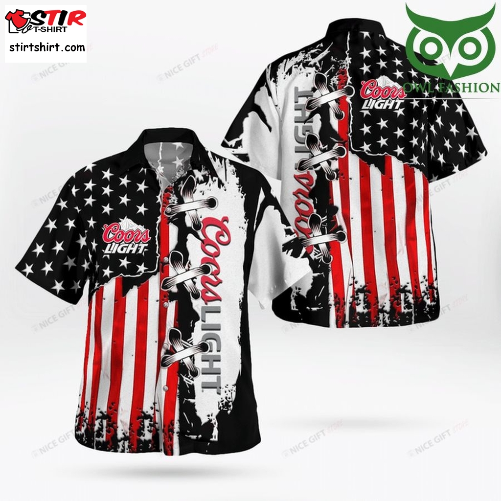 Coors Light America Flag Hawaii 3D Shirt  Coors Light 
