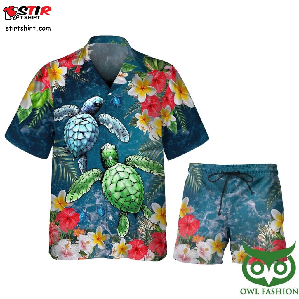Couple Turtle  Ocean 3D Hawaiian Men's Shirt   Outfit Mens
