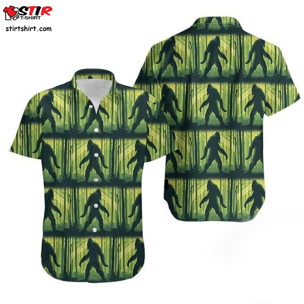 Cover Your Body With Amazing Hawaiian Aloha Shirts Fantastic Green Bigfoot  s Green