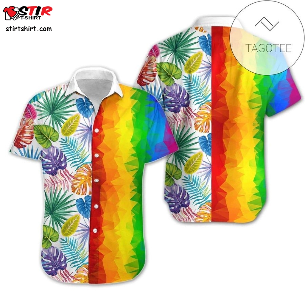 Cover Your Body With Amazing Lgbt Flag Hawaii Full Authentic Hawaiian Shirt 2023S Hl   With Jeans