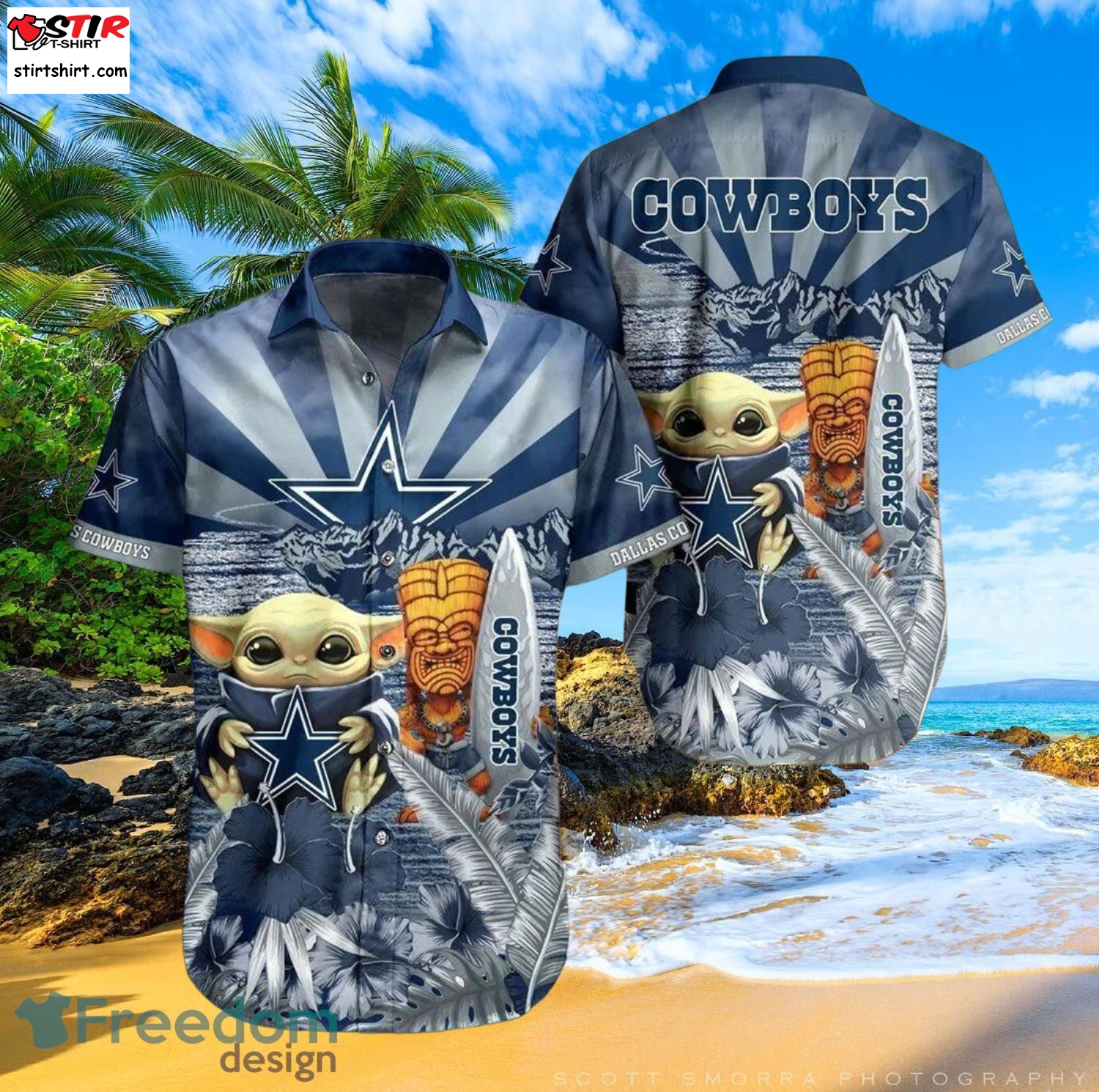 Cowboys Baby Yoda Star Wars Beach Summer Hawaiian Shirt Full Over Print