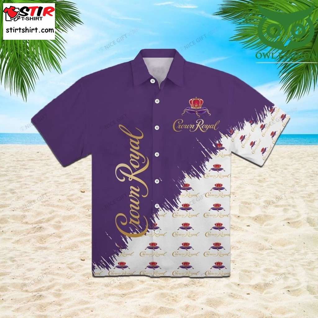 Crown Royal Mauve Purple Multiple Logos 3D Shirt Hawaiian Aloha For Summer  Jurassic Park  Guy