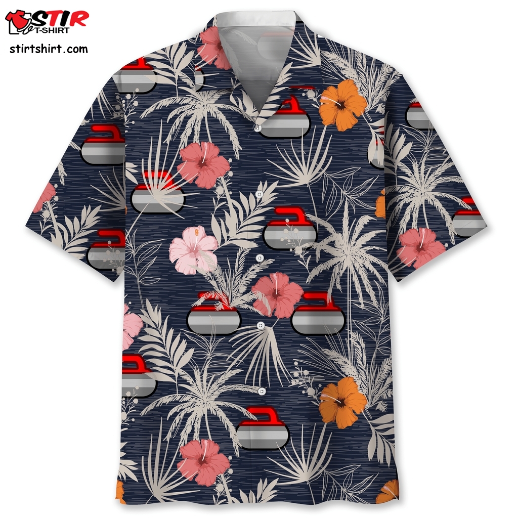 Curling Nature Hawaiian Shirt  Basset Hound 