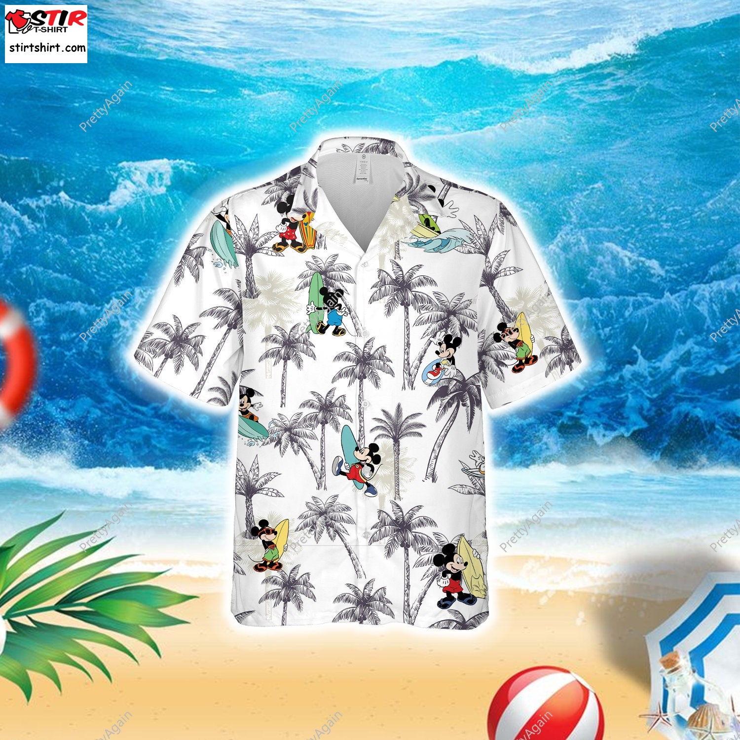 Custom Mickey Mouse Summer Hawaiian Shirt Shorts, Mickey Summer Short Sleeve Button Hawaiian Shirt Beach Shorts, Women Hawaiian Shirt