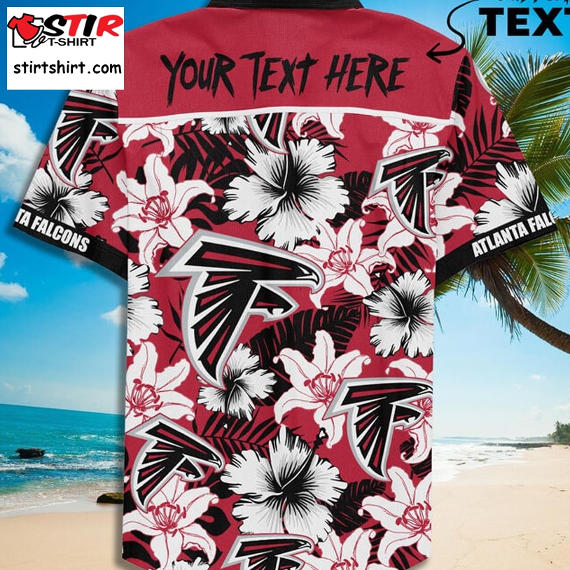Custom Name Atlanta Falcons Football Teams Button Up Hawaiian Shirt