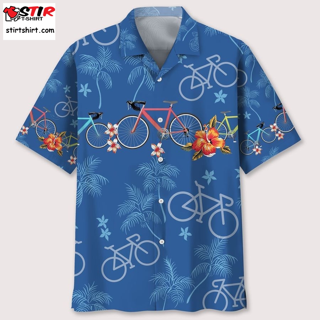 Cycling Flower Tropical Hawaiian Shirt  Ken Jennings Leno 