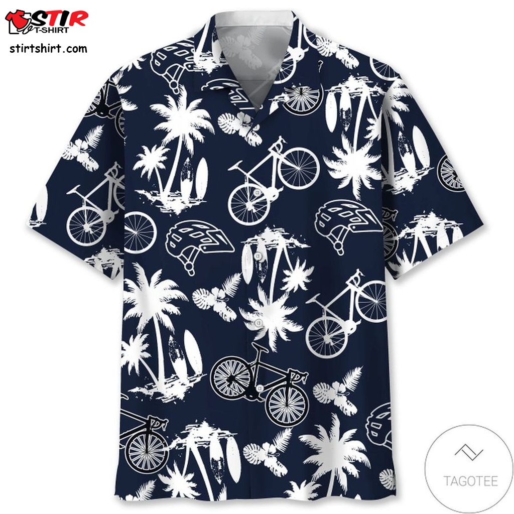 Cycling Palm Tree Hawaiian Shirt  Birthday 