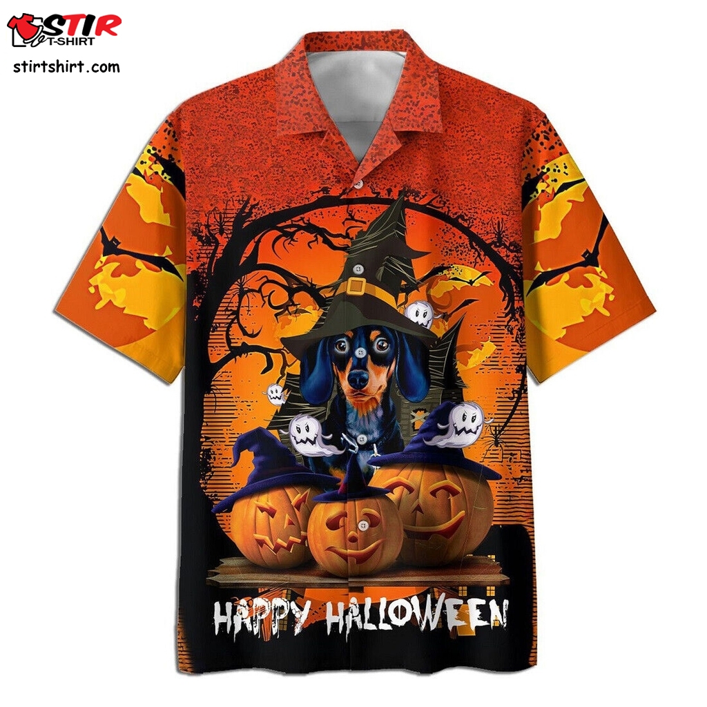 Dachshund Witch Jack O Lantern Pumpkins Halloween Hawaiian Shirt  Jack Skellington 