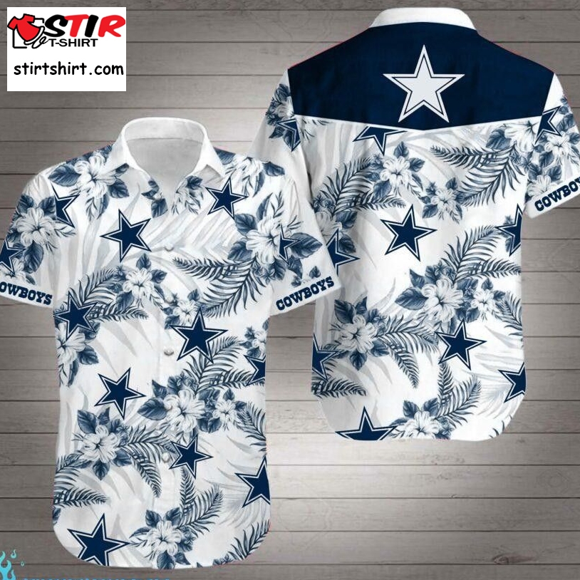 Dallas Cowboys Aloha Tropical Flower Short Sleeve Hawaiian Shirt  Dallas Cowboys 