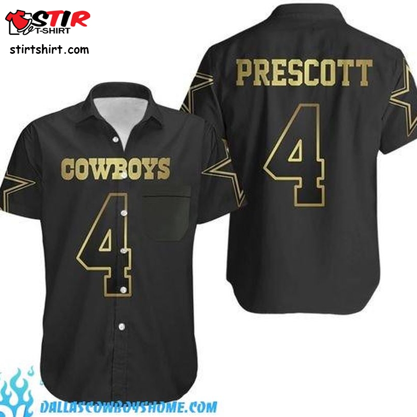 Dallas Cowboys Dak Prescott Black Golden No1  Dallas Cowboys 