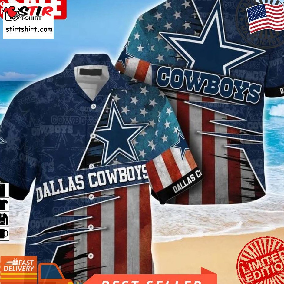 Dallas Cowboys Nfl American Flag Hawaiian Shirt  Saleoff  Dallas Cowboys 